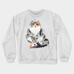 Fluffy Calico Cat Crewneck Sweatshirt